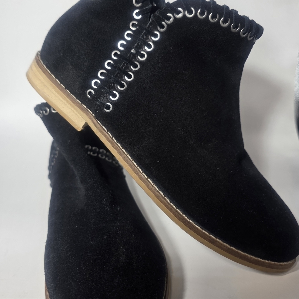 ZARA Kids Black Leather Ankle Boots Size US 4 Girls Slip-On Casual Shoes - Picture 5 of 5
